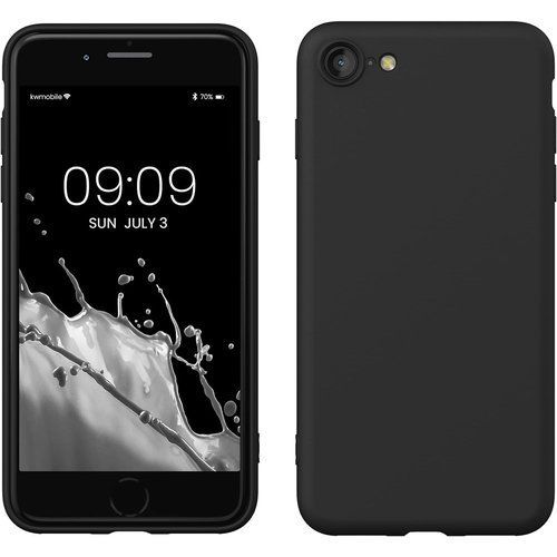 kwmobile スマホケース Apple iPhone SE3 / iPhone SE2 / iPhone SE 2022 / iPhone SE 2020 / iPhone 8 / iPhone 7対応 ケース - 極薄 TPU シリ ー 黒色マット 80