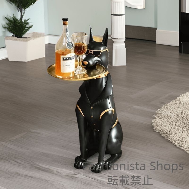 置物 オブジェ ドーベルマン トレイ 小物入れ 犬 動物 アニマルモチーフ キー収納 鍵 オーナメント インテリア ユニーク か