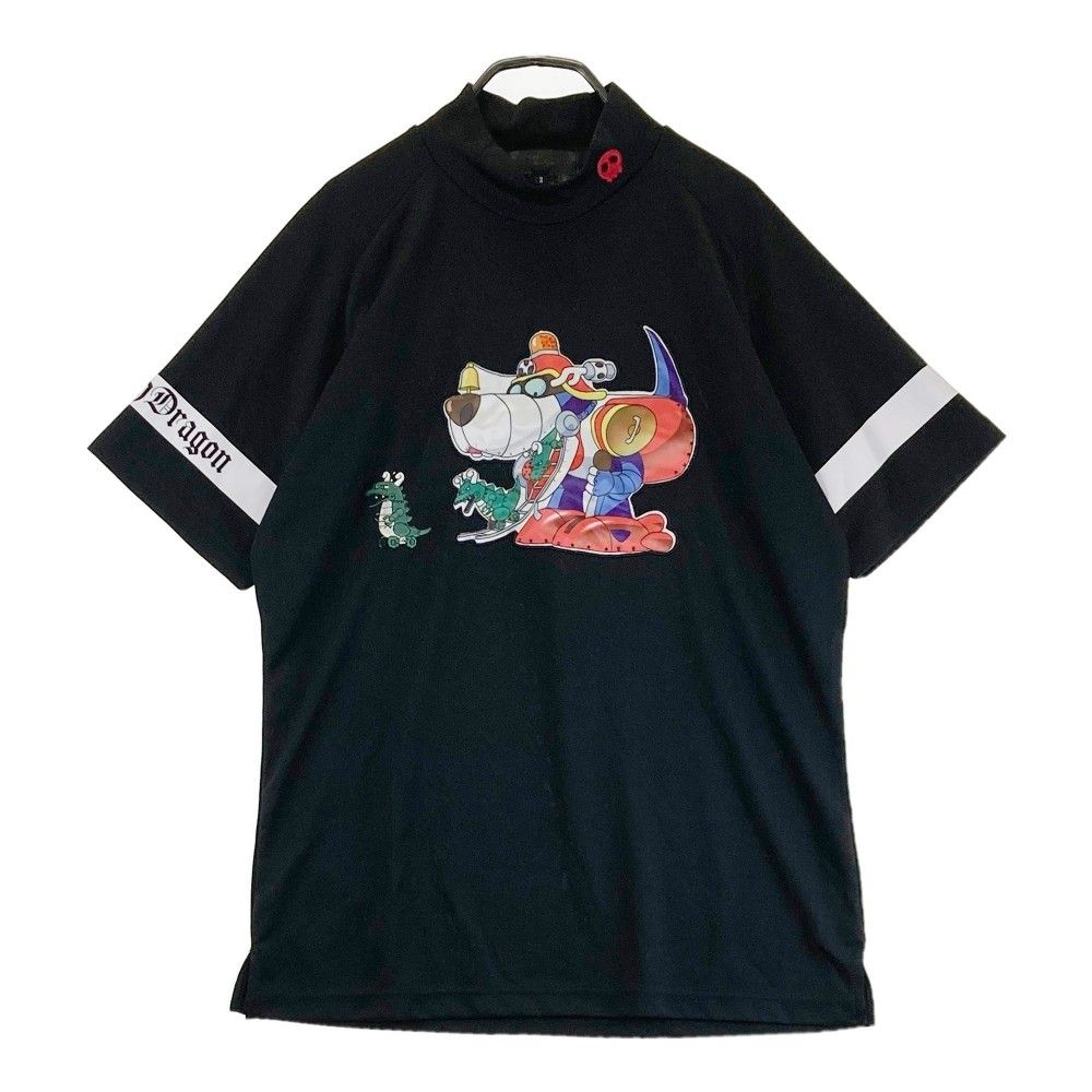 サイズ 2 DANCE WITH DRAGON ダンスウィズドラゴン ×タツノコプロ ハイネック 半袖Tシャツ ヤッターマン ブラック系 240101441253 ゴルフウェア メンズ ストスト