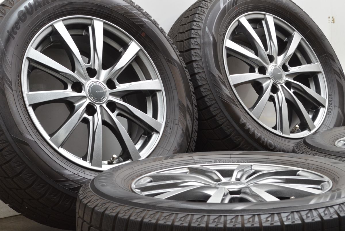 超バリ溝 美品】GRASS 16in 6.5J +38 PCD114.3 ヨコハマ アイスガード