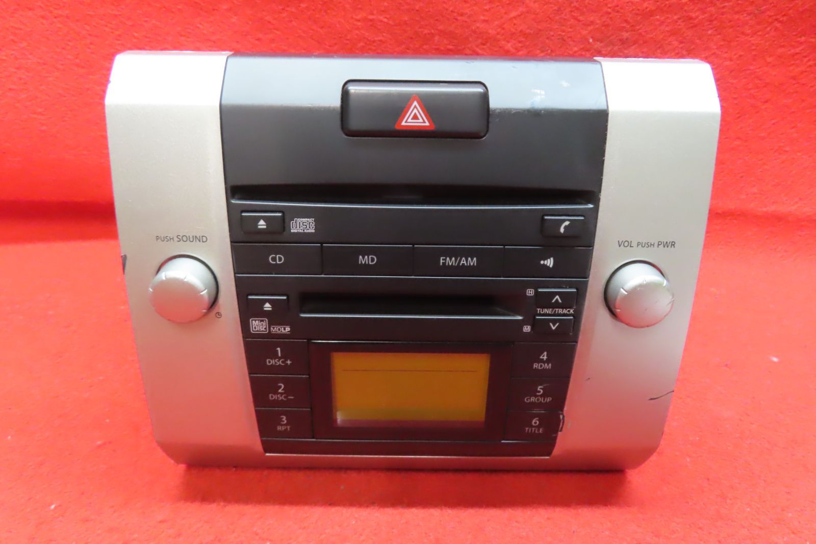 MH21S スズキ ワゴンR CDMDプレーヤー クラリオン PS-4133J-A 簡易テスト時CDMDのイジェクトと再生OK ラジオ AMFM 受信OK スズキ ワゴンR MH21S後期 MH22S前期 Clarion PS-4123J-A CD⁄MDデッキ