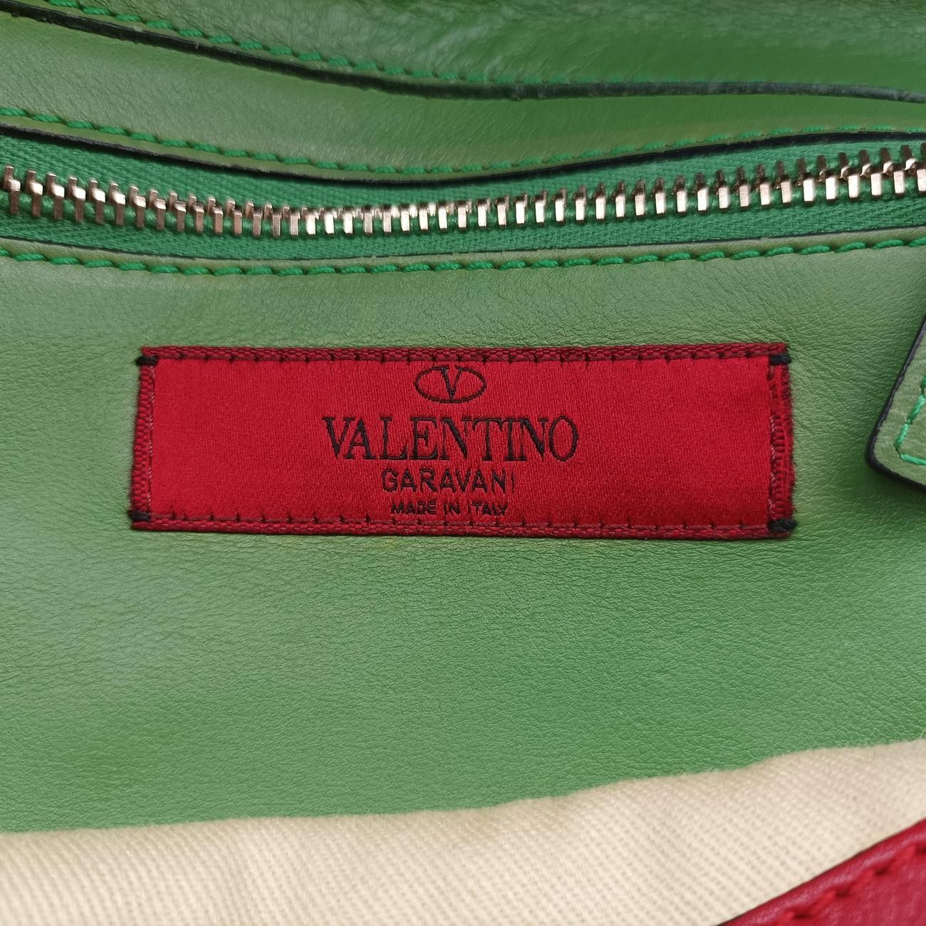 ヴァレンティノValentinoロックスタッズレッド x グリーン xピンクレザー製番不明 DECORATOM_COM_BR