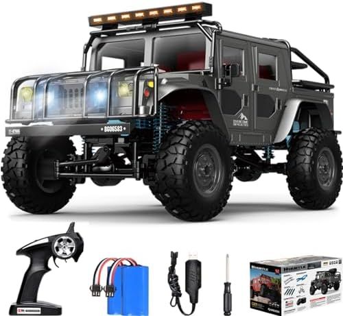 Ritaosan 大型 ラジコンカー オフロード ジープ 車 子供向け 1|12 4WD LED車灯 金属部品 RCカー 充電式 バッテリー2個付き 電動 おもちゃ 電波法認証済み 男の子 誕生日 祝日 クリスマス プレゼント 贈り物