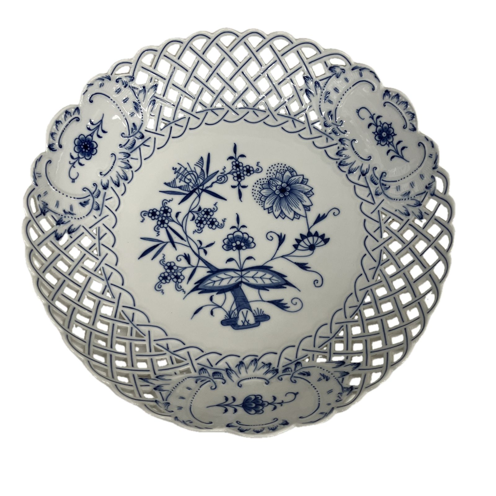 Meissen ブルーオニオン 透かし皿 マイセン 西洋食器 ドイツ S10474185