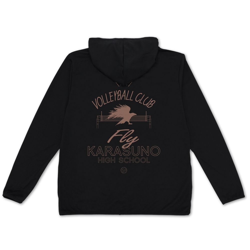 【新品・公式】ハイキュー!! Lサイズ 烏野高校排球部 薄手ドライパーカー/BLACK 公式グッズ colleize