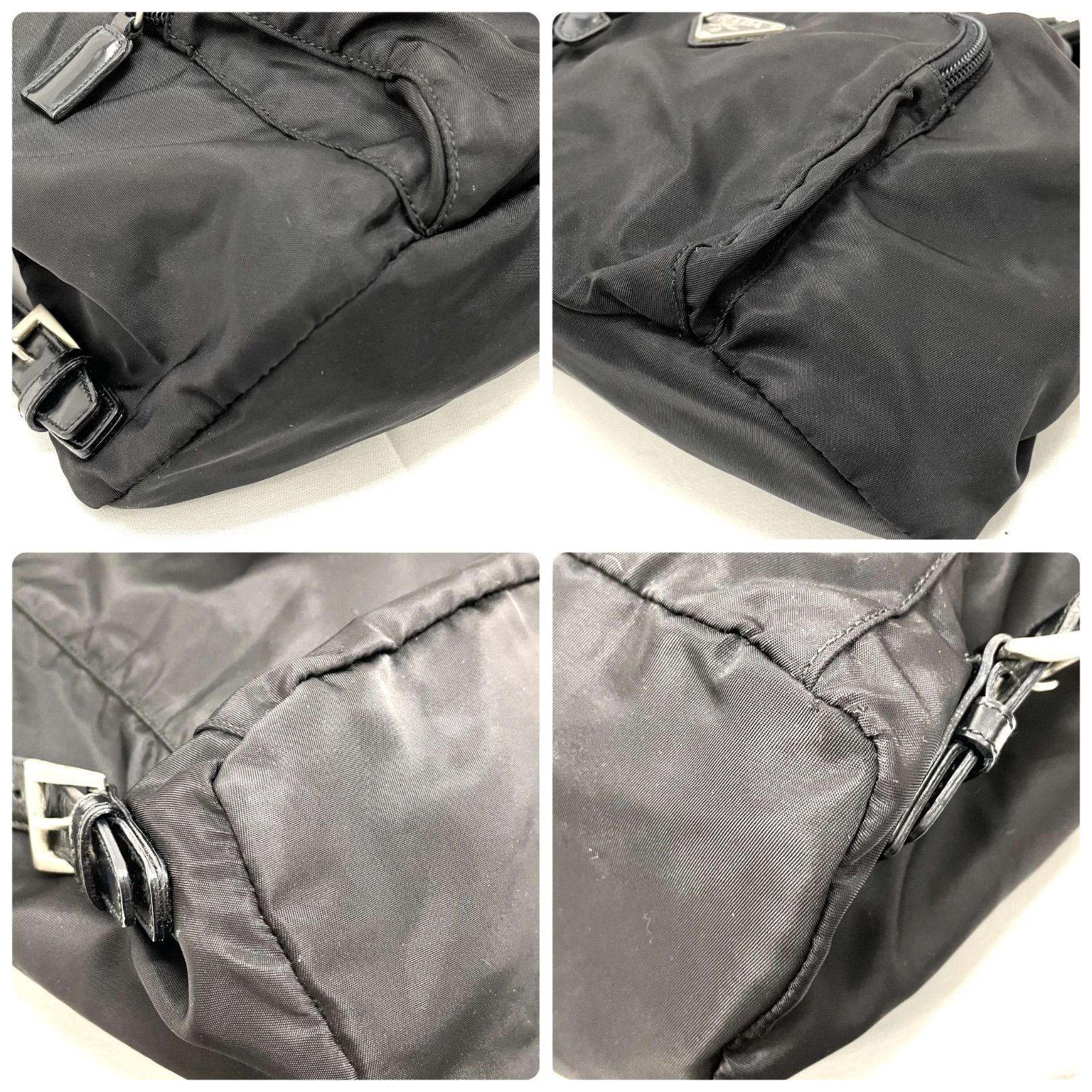 美品】プラダ PRADA リュック ナイロン 三角ロゴプレート 美品】プラダ PRADA リュック ナイロン 三角ロゴプレート