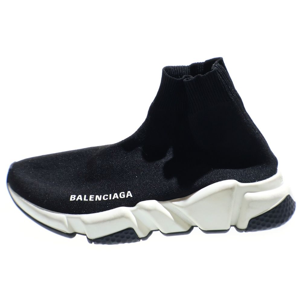 BALENCIAGA バレンシアガ SPEED TRAINER スピードトレーナー ロゴプリント ニット ソックス ハイカットシューズ スニーカー ブラック レディース