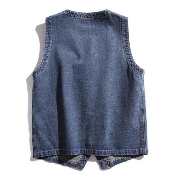 YANUK サーマルデニムベスト・ジレ ブルー 新品 ベスト メンズ ジレ デニム ノースリーブ サマージャケット
