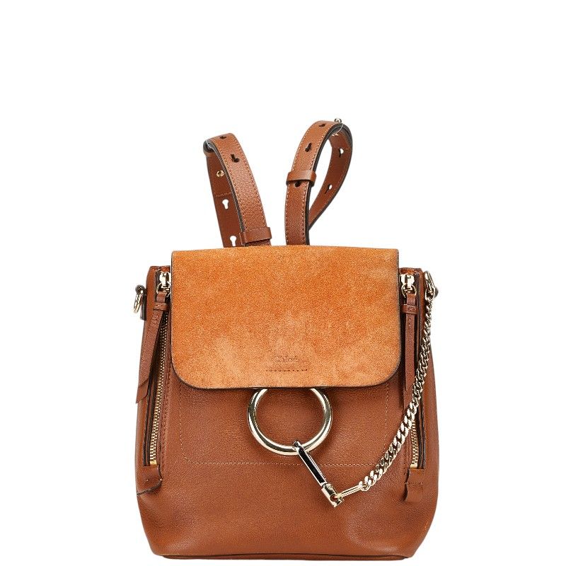 クロエ フェイ リュック バックパック ショルダーバッグ 2WAY ブラウン レザー スエード レディース Chloe 1-0202921