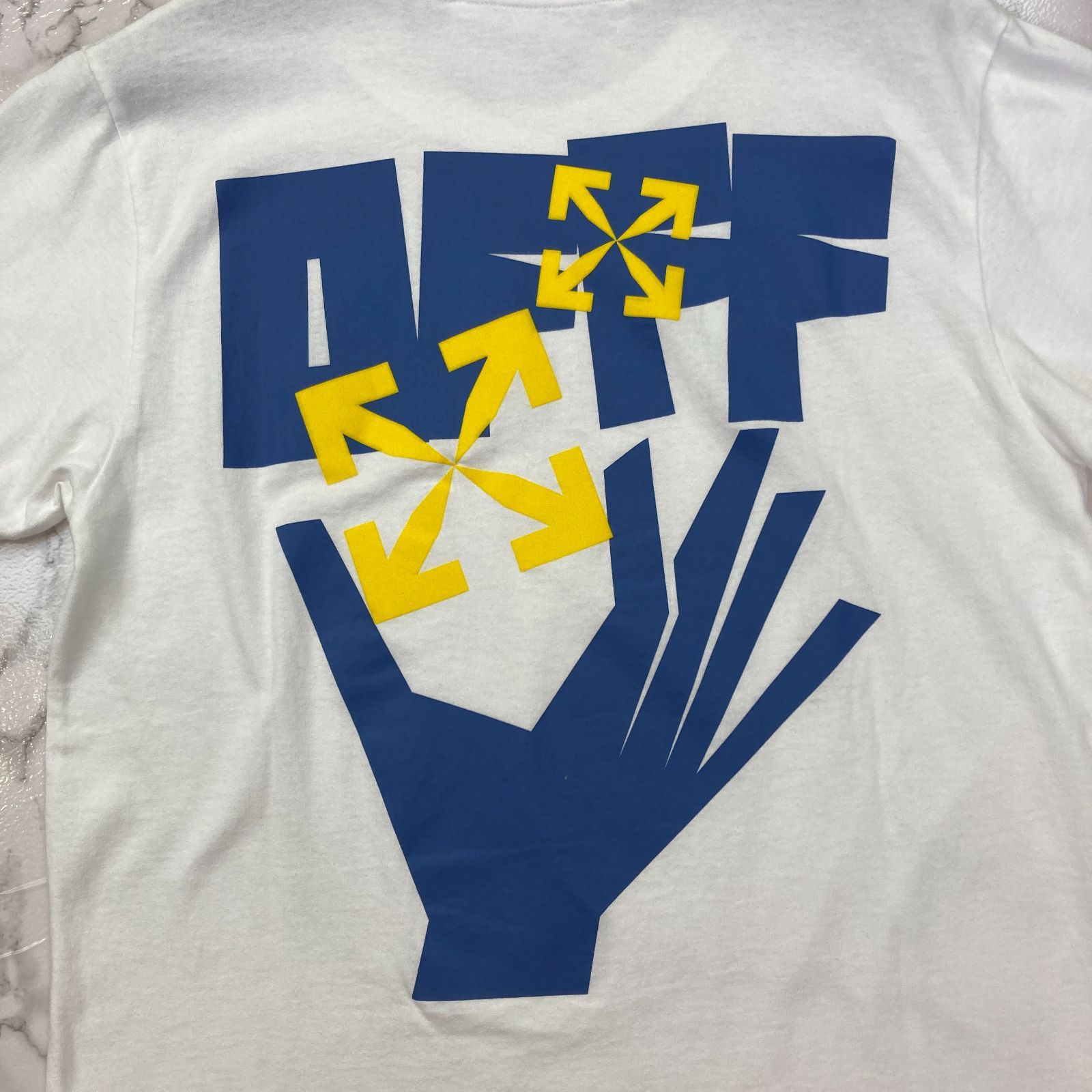 OFF-WHITE オフホワイト 21SS ハンドアロー HANDS ARROWS プリント ロゴ 半袖 Tシャツ ホワイト M  PAWNSHOPRiZ パウンショップリズ - メルカリ