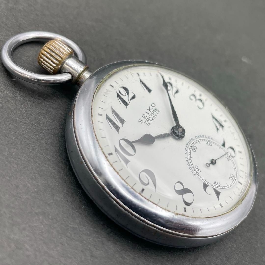 動作OK】SEIKO 昭42/258/盛鉄 手巻き懐中時計 鉄道時計 旧国鉄