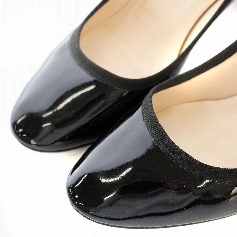 レペット Repetto エナメル パンプス ヒール 39 黒 ブラック
