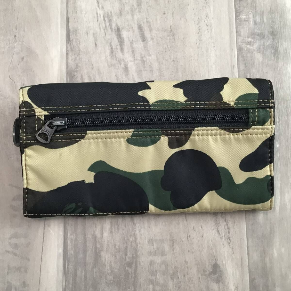 レア ブラック BAPE × PORTER コラボ 迷彩 ウォレットポーター財布