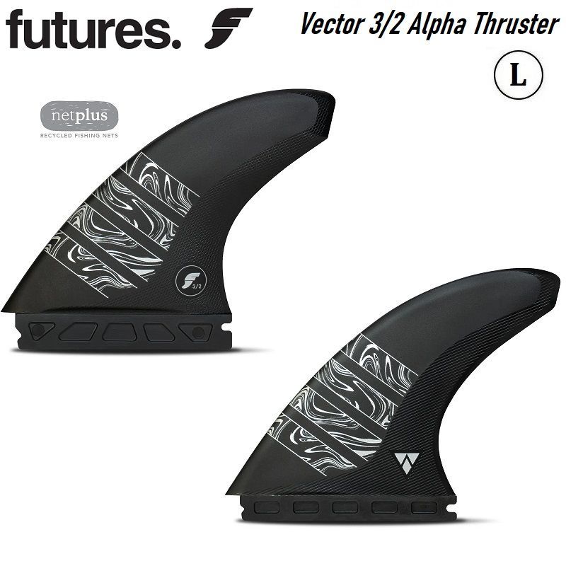 フィンキープレゼント 正規品 Futures Fin Alpha Vector 3|2 L アルファ ベクター シミタール LARGE L エル BLACK SILVER フューチャー フィン