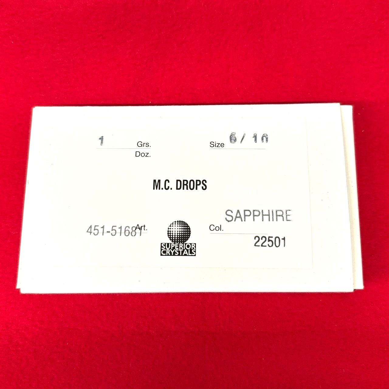 チェコビーズ　ヴィンテージ　MCドロップ　SAPPHIRE　サファイア　1グロス144個