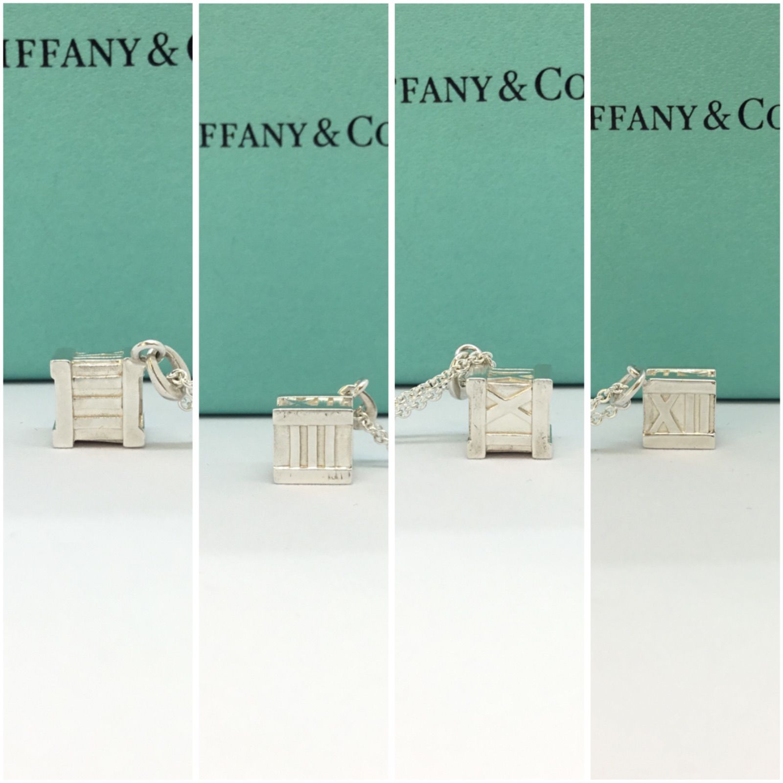 ティファニー ネックレス カデナ キューブ スクエア 希少 即完売 T&Co 銀 箱及び保存袋付き ◇ 希少 美品 TIFFANY&Co. ティファニー