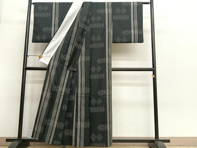 平和屋着物＊夏物　小紋　絽　横段文　洗える着物　AABD3326jd 平和屋着物＊夏物 小紋 絽 菱文 洗える着物 BAAS7169pk