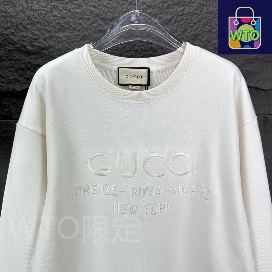 ○★新品 未使用   ロゴ クルーネック スウェット GUCCI ロゴ刺繍 クルーネックスウェット [本日特価|新品未使用品