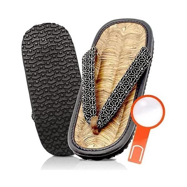 雪駄 メンズ 牛革底 天然麻敷 雪駄鼻緒  草履 日本製 LL サイズ 9寸 江戸てん] 雪駄 日本製 高級牛革底 草履 メンズ （龍 虎） 女性 雪駄