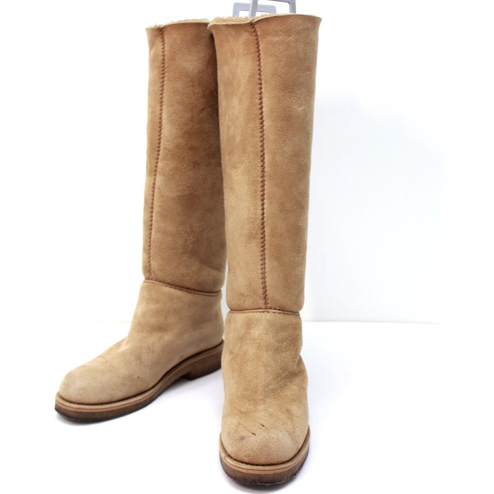 エルメス HERMES ムートン スエード ロングブーツ ベージュ エルメス アパレル 靴 ロングブーツ ブーツ ムートン ベージュ
