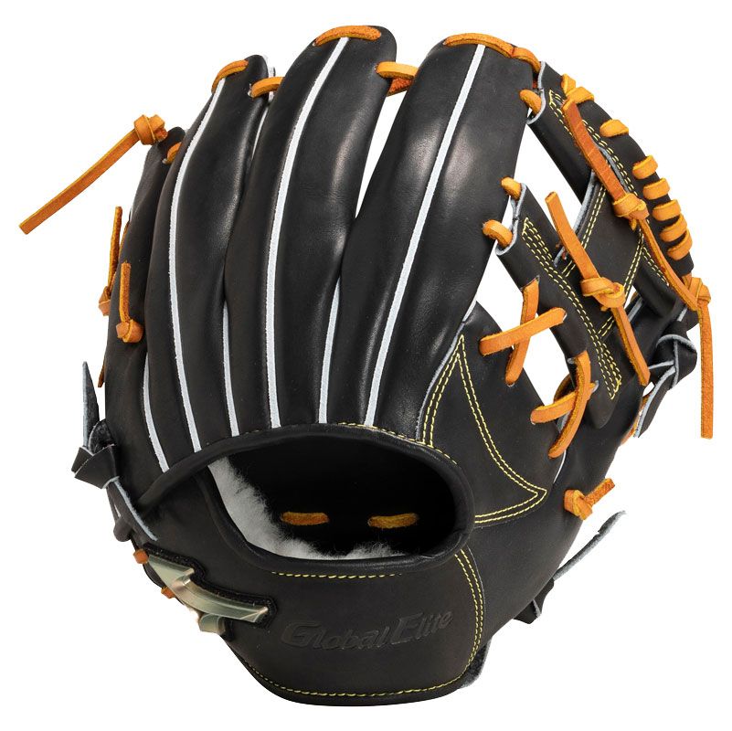 ミズノグローバルエリート軟式野球投手用.右投げ／オレンジ一/一般