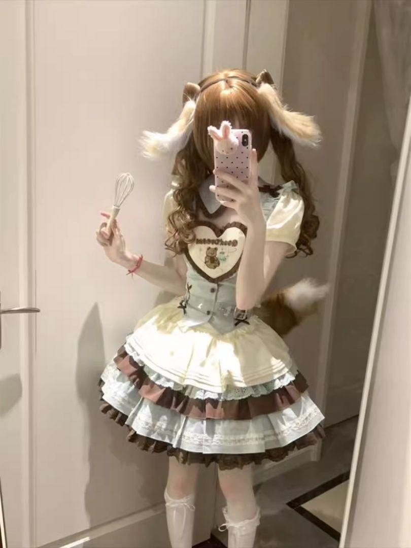 LT-107 豪華姫系 lolita 可愛 レトロ風 オリジナル 洋服 ロリータ ワンピース 美しい刺繍