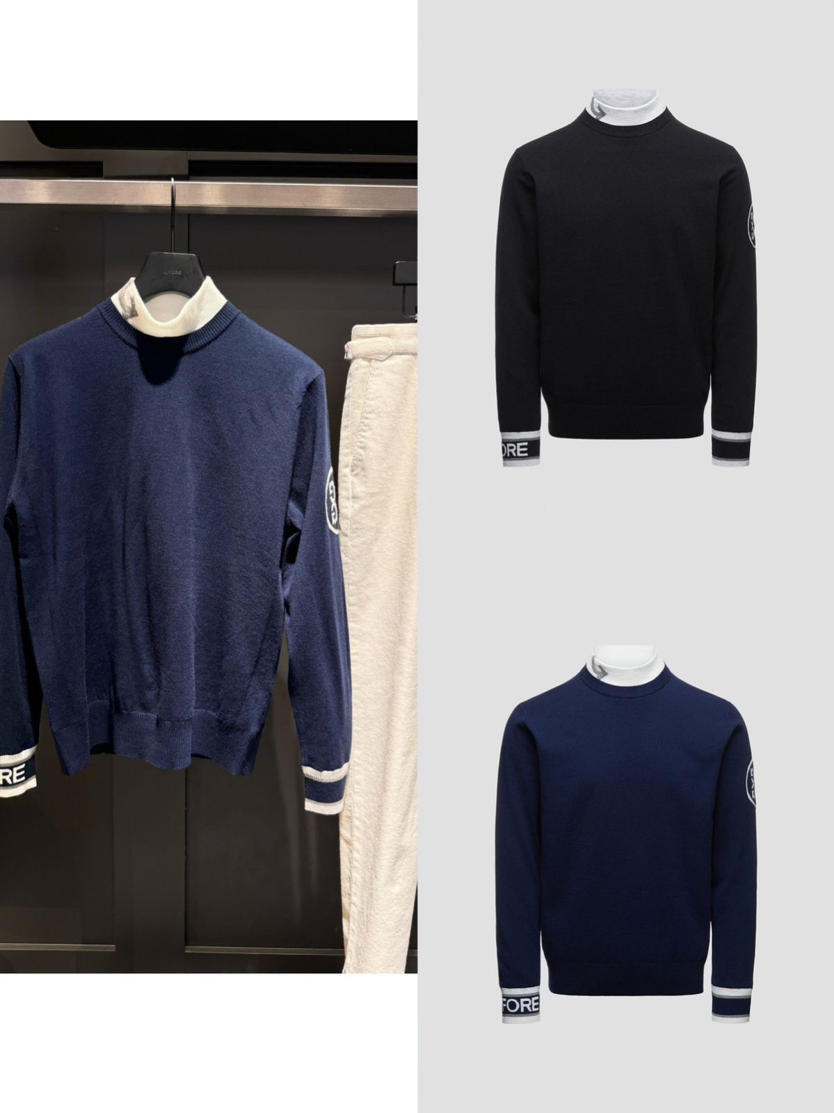 メンズゴルフルック G FORE 冬 ハイネック ニット 3 カラー