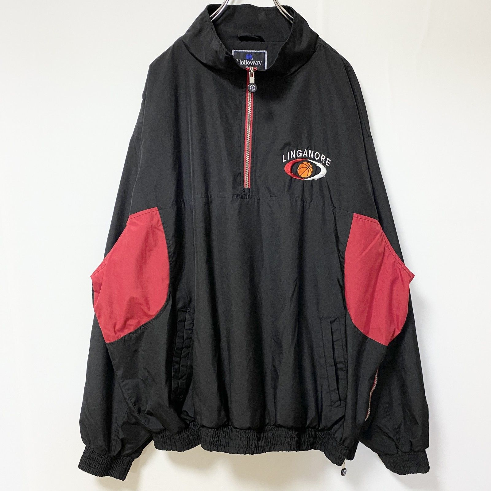 古着 used Holloway 長袖ハーフジップナイロンジャケット ワンポイント 