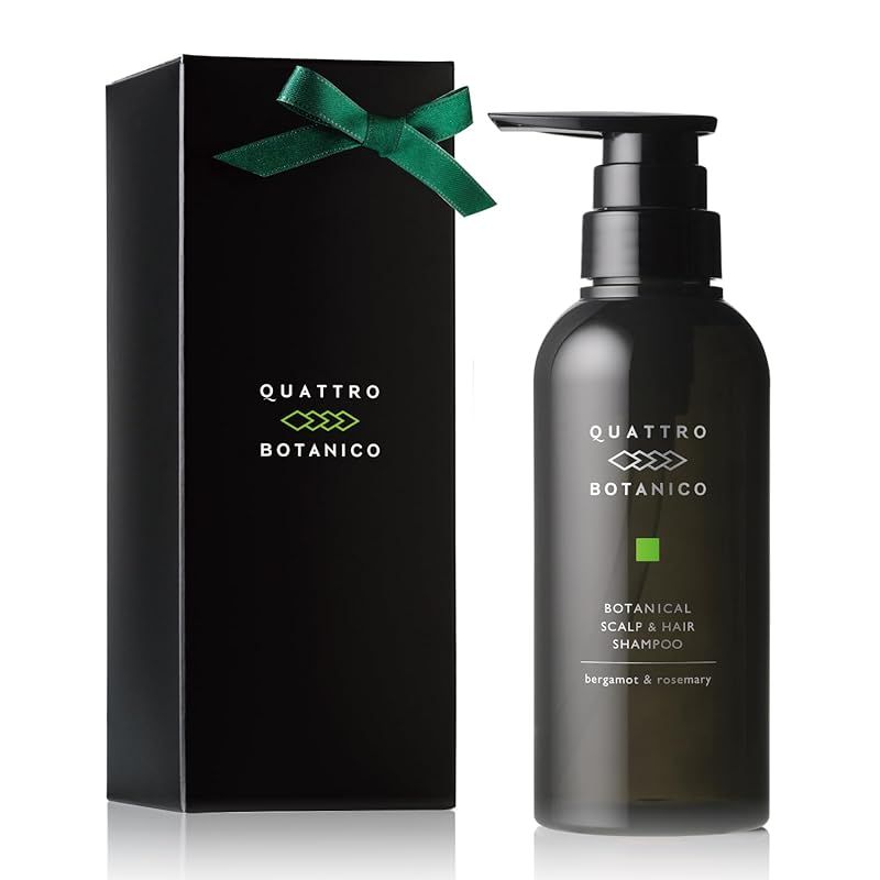 クワトロボタニコ シャンプー メンズ ラッピング付き アミノ酸系 ボタニカル スカルプ ＆ ヘアシャンプー ベルガモットの香り ノンシリコン 濃密泡 男性 スカルプシャンプー リンスインシ