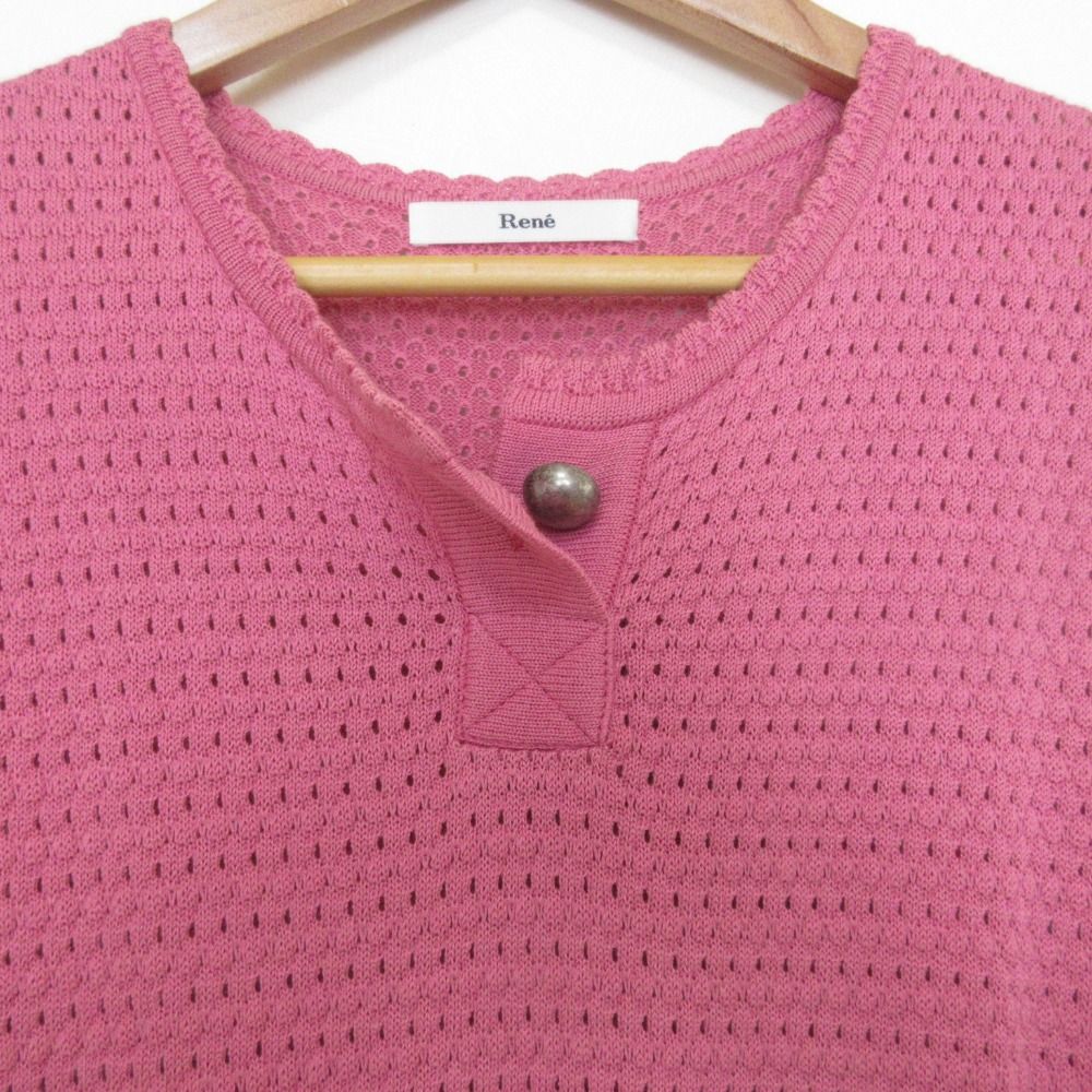 美品 Rene ルネ ノースリーブワンピース カーディガン アンサンブルニット サイズ34 ピンク レディース 古着 中古 美品 Rene ルネ ノースリーブワンピース カーディガン