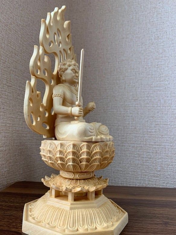 仏像 木彫 不動明王像 檜木 - メルカリ