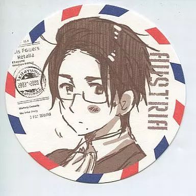 ヘタリア　イタリア　ドイツ　声優　直筆サイン入り　まるかいて地球コースター 中古】コースター(キャラクター) オーストリア まるかいて地球