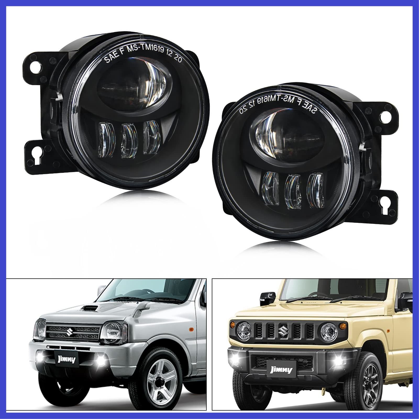 OPPLIGHT ジムニー LED フォグランプ ユニット JB64 ジムニーシエラ JB43W|JB74 用 LEDフォグ 車検対応 明るい カットラインあり ホワイト 6000K 純正交換 カプラーオン 取付簡単 防水 ジムニーJB系用 LEDフォグランプ