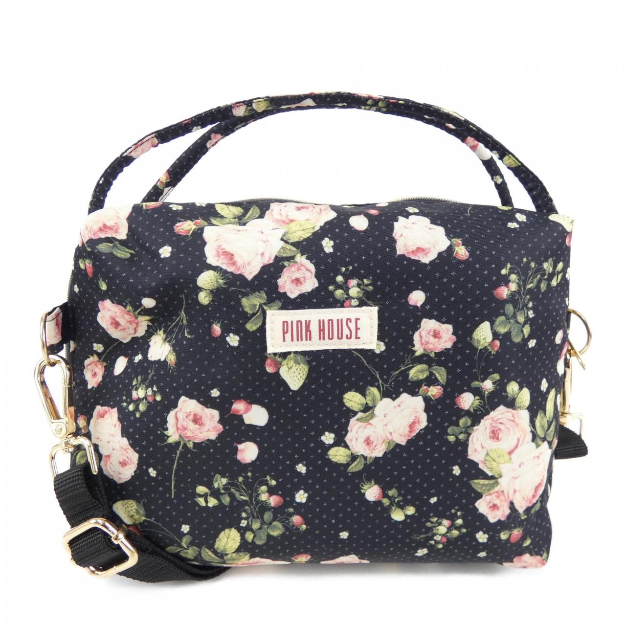 美品◎ピンクハウス 野ばらとチェリープリントバッグ A4可 肩かけ キルティング 美品◎ピンクハウス 野ばらとチェリープリントバッグ A4可 肩