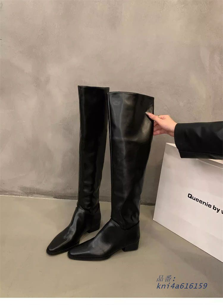 シルバーロング ブーツ韓国ファッションレディース7SHO-56