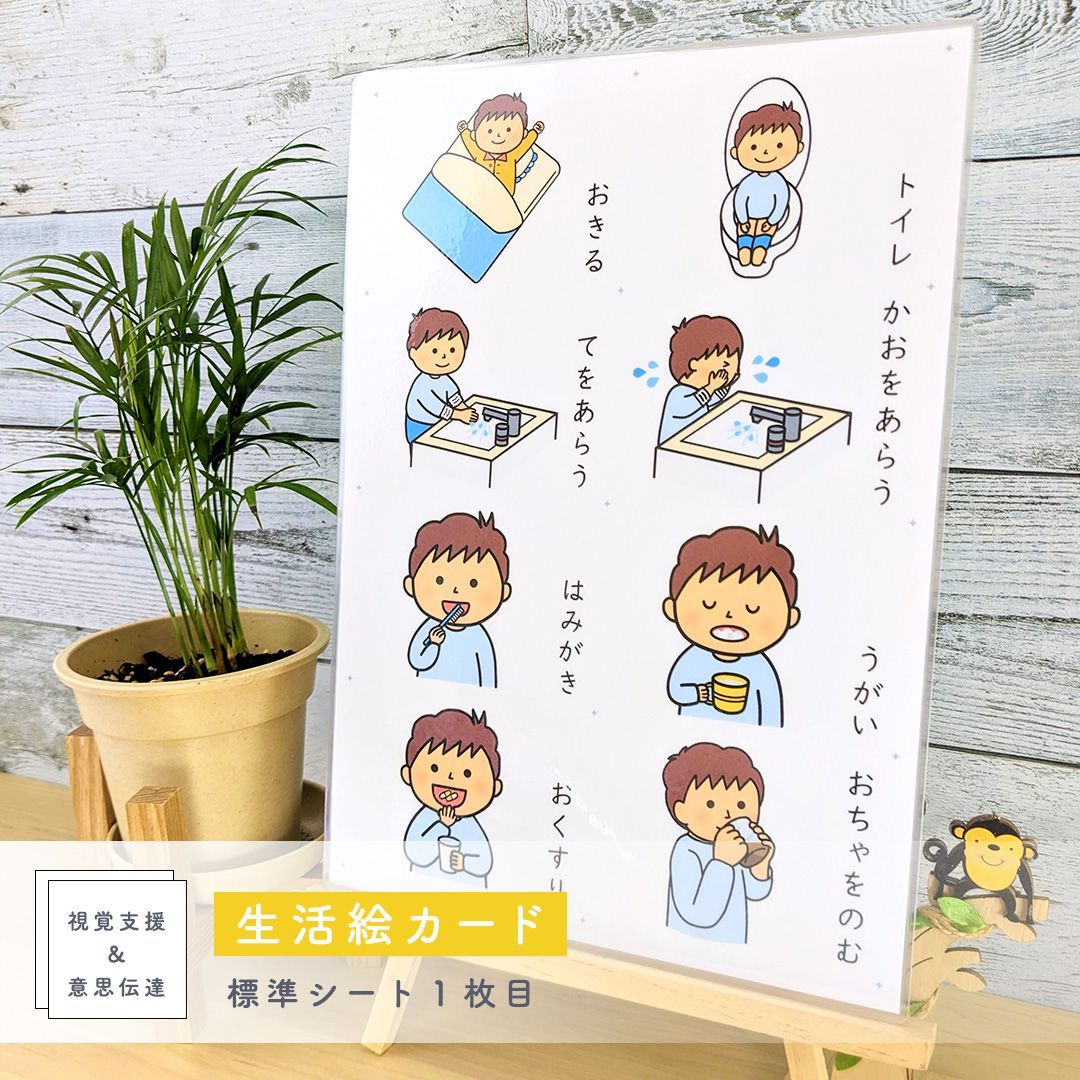 ショップス割引】生活絵カード 男の子用 視覚支援 発達障害 自閉症 保育教材 療育グッズ - メルカリ