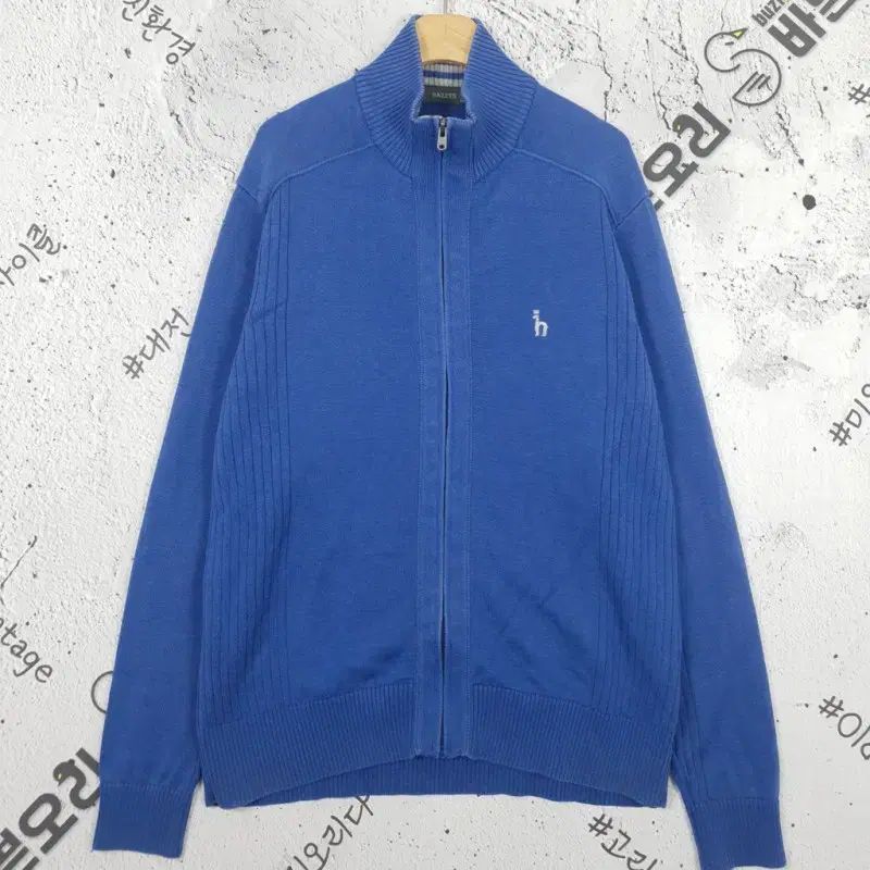 HAZZYS(へジス) HAZZYS モクネック ジップアップニット カーディガン 青 2400027