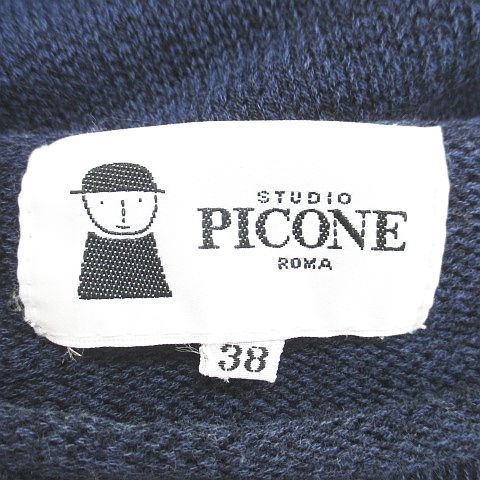 Picone ネイビー 長袖ニット L ピッコーネ PICONE 長袖 ニット セーター 38 紺系 ネイビー ロゴ