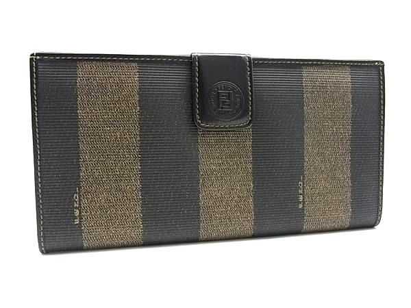 FENDI フェンディ ペカン柄 PVC×レザー 二つ折り 長財布