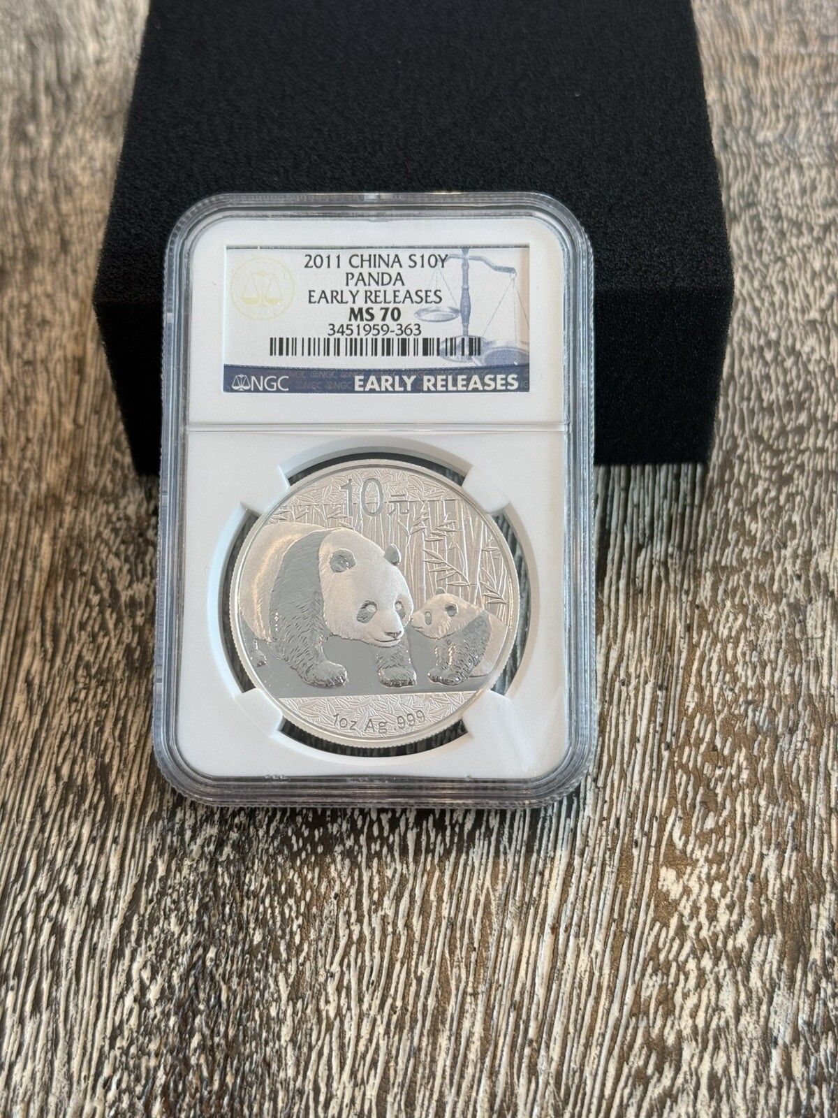 2011 China panda 1 oz silver 10 yuan coins NGC MS70 363