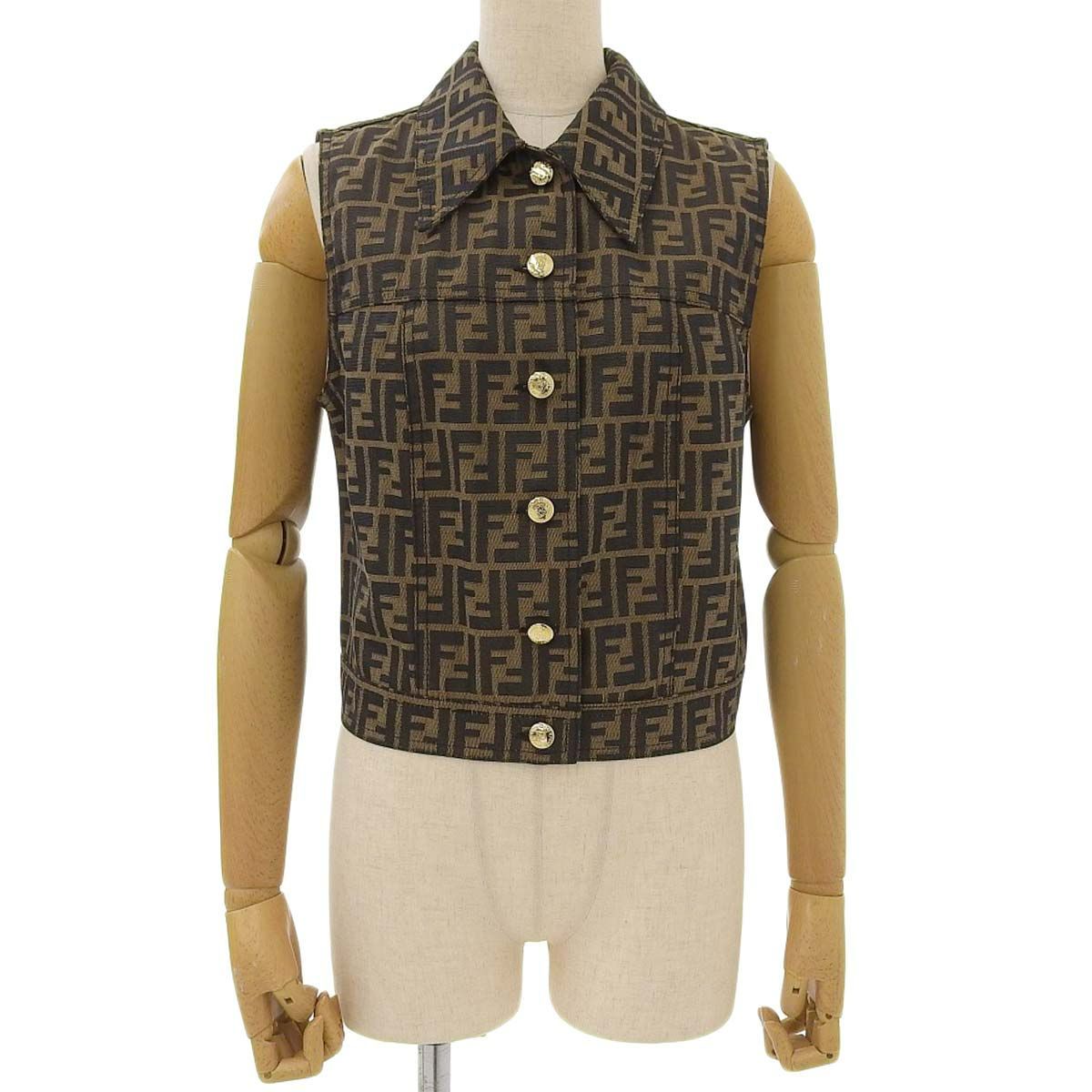 フェンディ FENDI ベスト ベスト ブラウン