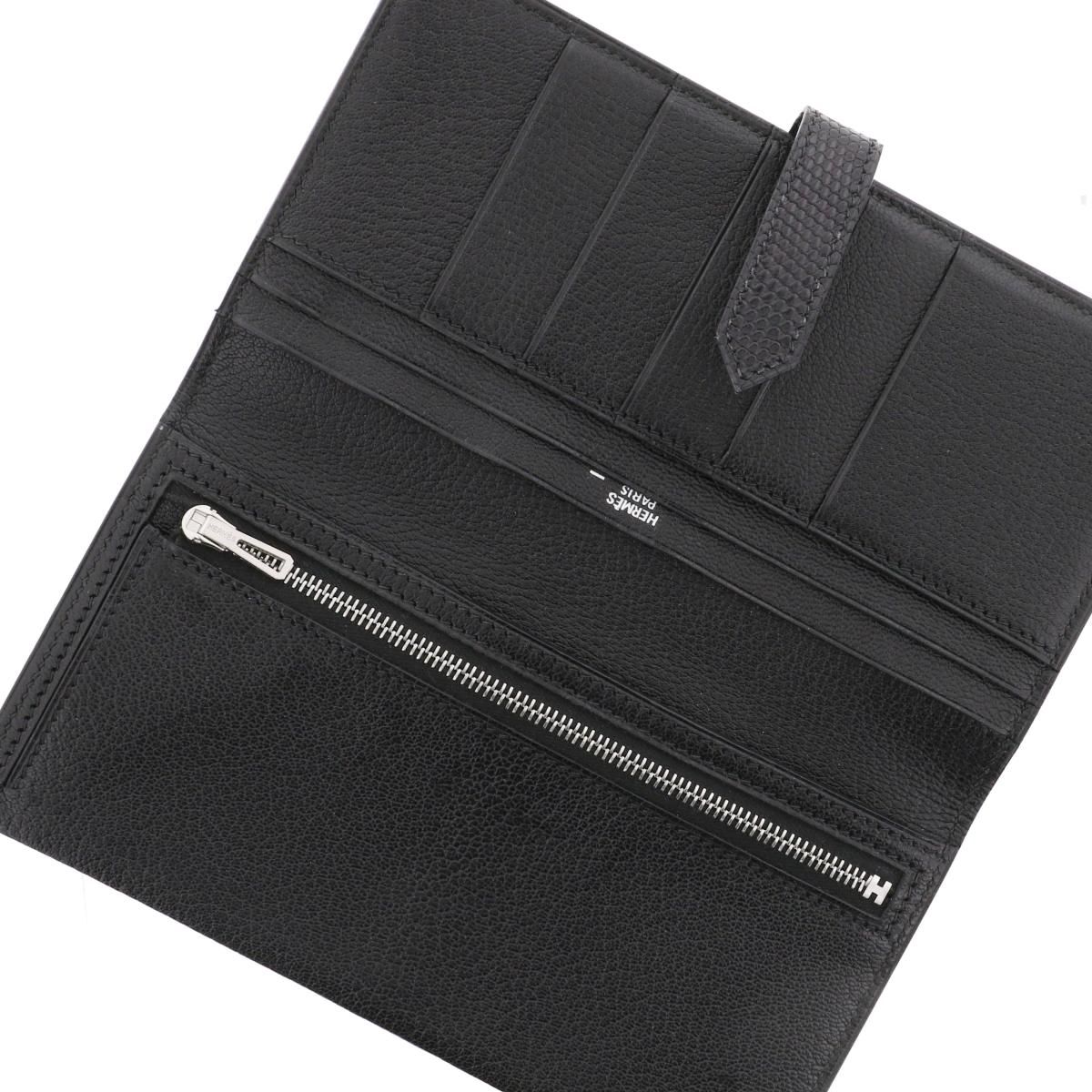 中古】HERMES （エルメス） ﾍﾞｱﾝ ｸﾗｼｯｸ ﾘｻﾞｰﾄﾞ 財布 長財布(小銭