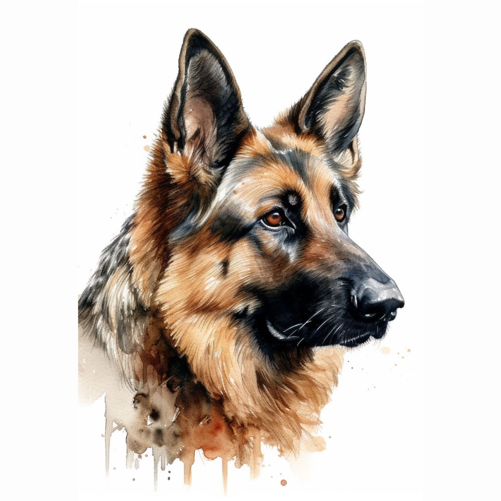 PET120】ジャーマンシェパード 犬アート 水彩 いぬの絵 - メルカリ