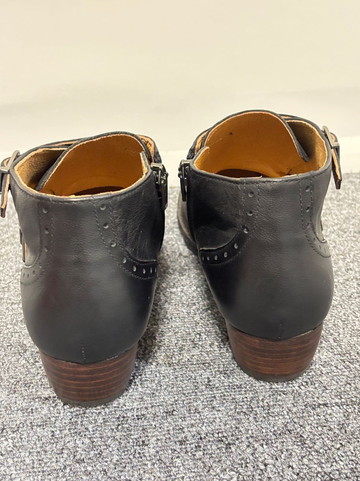 REGAL 牛革　レザー　ショートブーツ　ブーティ REGAL リーガル ブーティ ショートブーツ レザー ブラック 本革 23.5cm