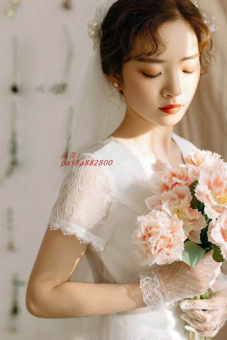 ウェディングドレス ロングドレス スレンダーライン 半袖 二次会 バックレス サテン 背中美人 前撮り 挙式 ブライダル ウエディングドレス 結婚式 花嫁 pai5a882800