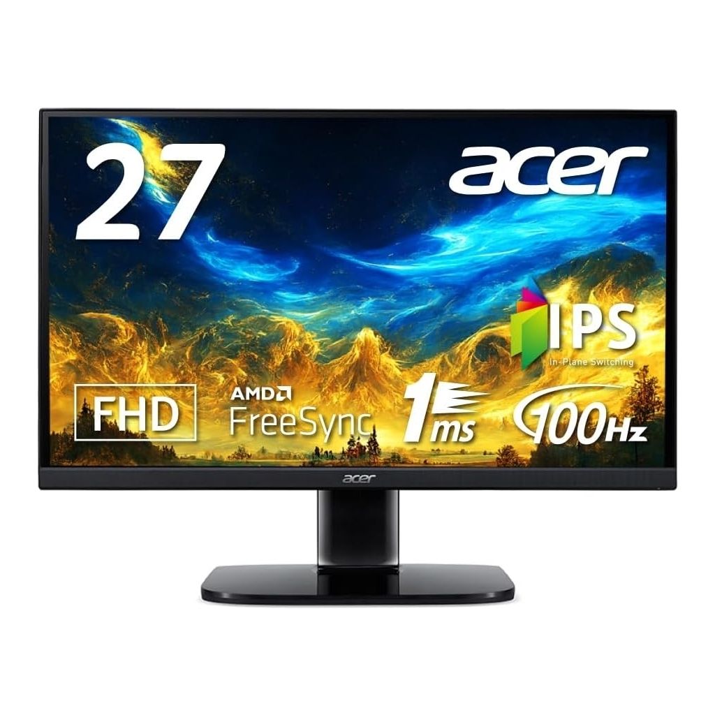 PCハード メーカー保証付き ゲーミングモニター 27インチ フルHD KA2 ブラック KA272Ebmix アウトレット♥品