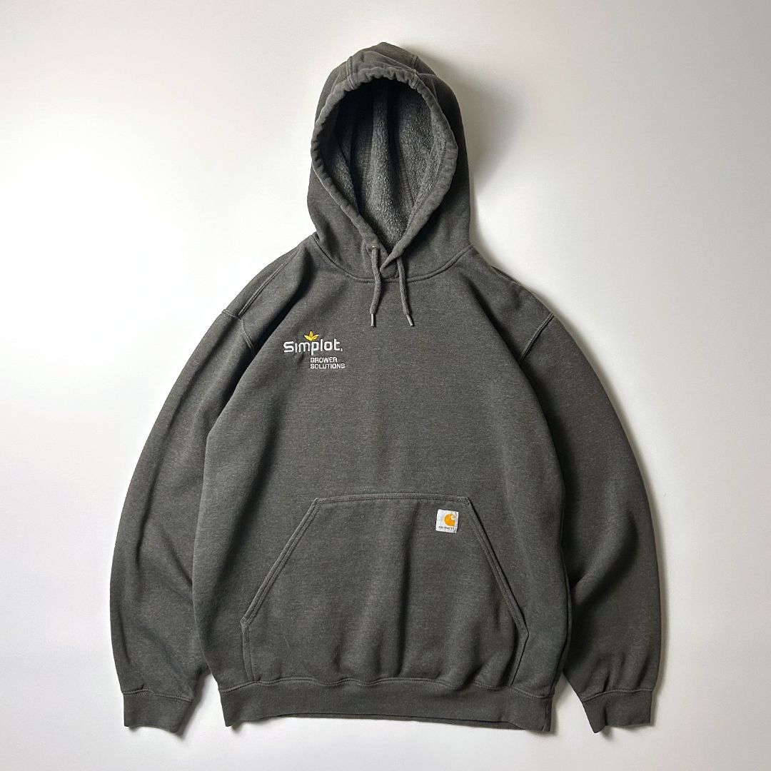 Carhartt カーハート パーカー プルオーバー L グレー 灰 刺繍ロゴ 