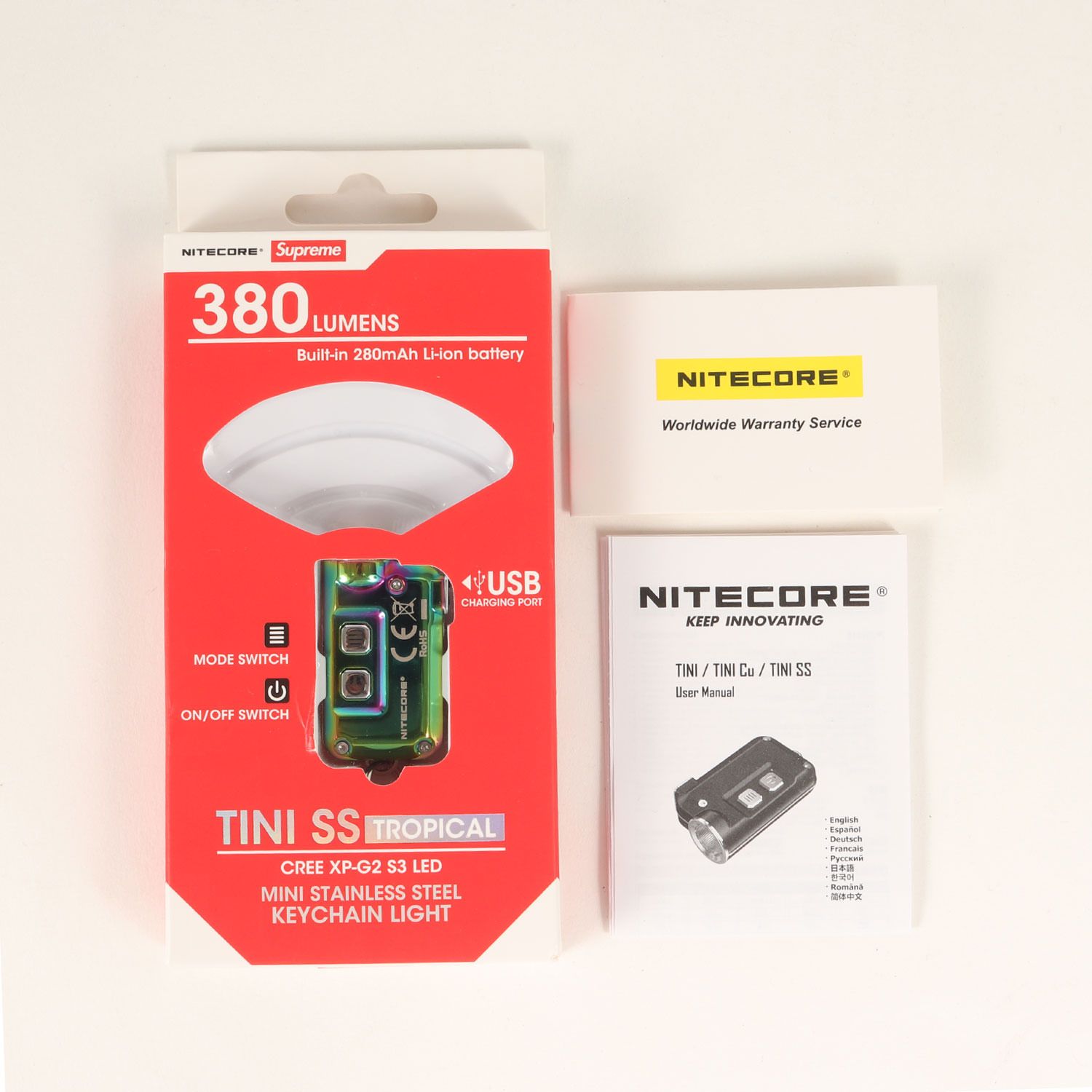 美品】Supreme シュプリーム NITECORE ミニライト キーチェーン