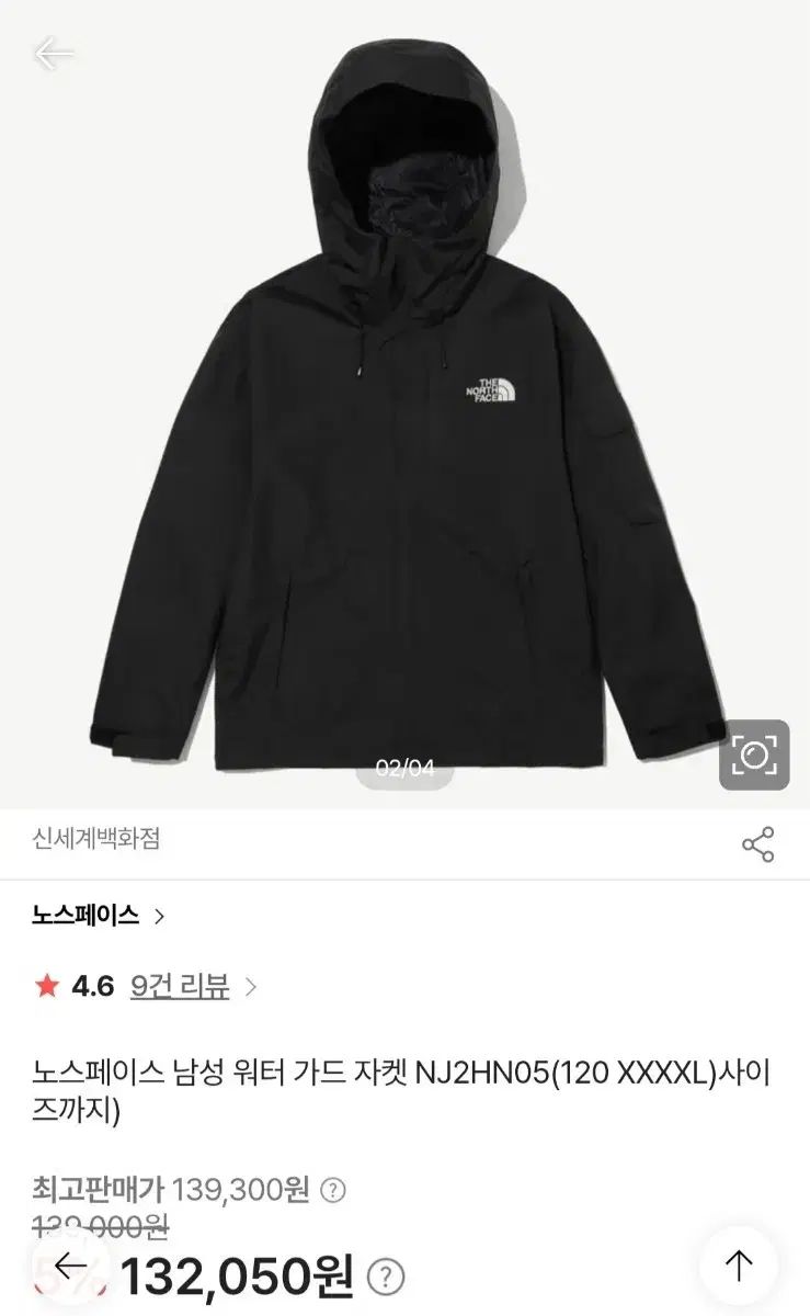 L THE NORTH FACE ザ ノース フェイス ウォーター ガード ジャケット ブラック
