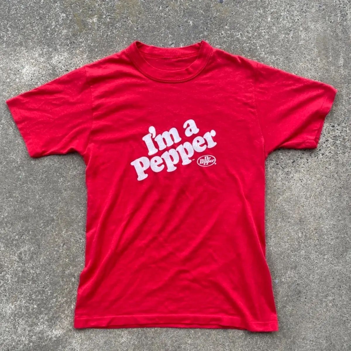 80's] Dr.pepper バックプリントT レッド i'm a pepper ドクター